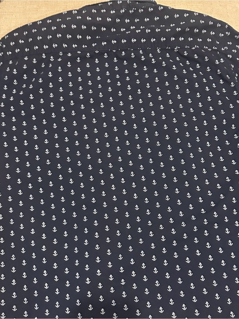 Paper Denim & Cloth Navy Blue Anchor Print Short Sleeve Button Down Shirt - Picture 3 of 3